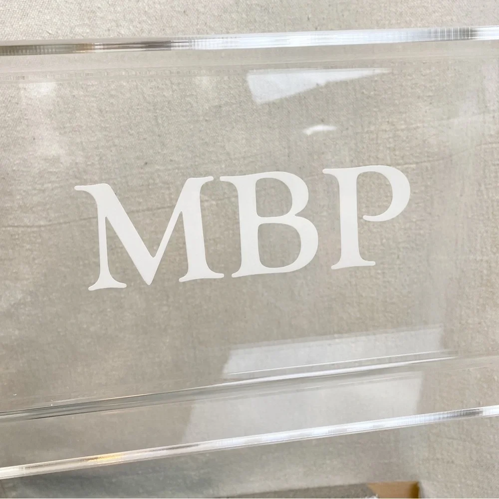 Acrylic Serving Tray Monogrammed MBP NEW